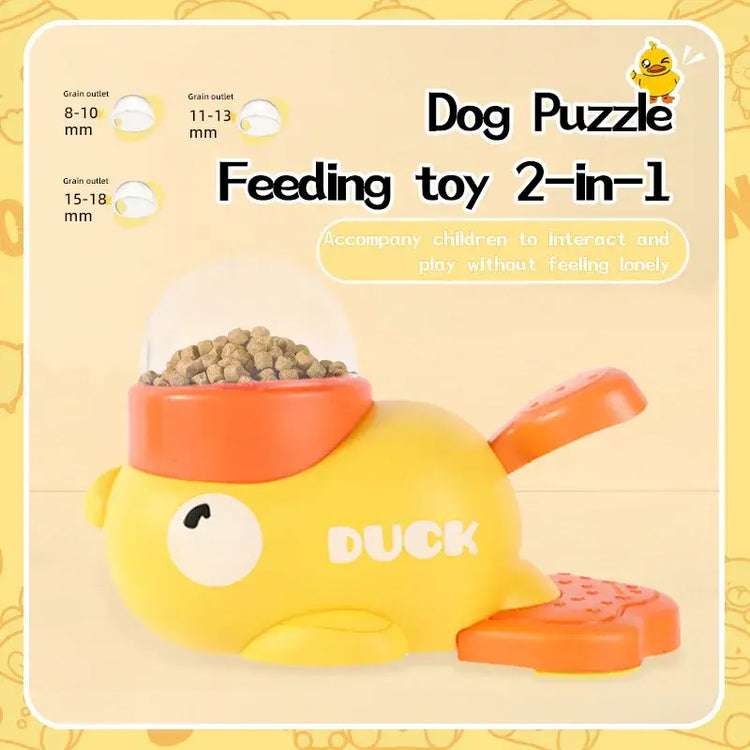 Dog Puzzle Feeder Interactive Pet Food Treat Dispenser Cartoon Duck Design Pet Snack Feeder for Dog Training Mental