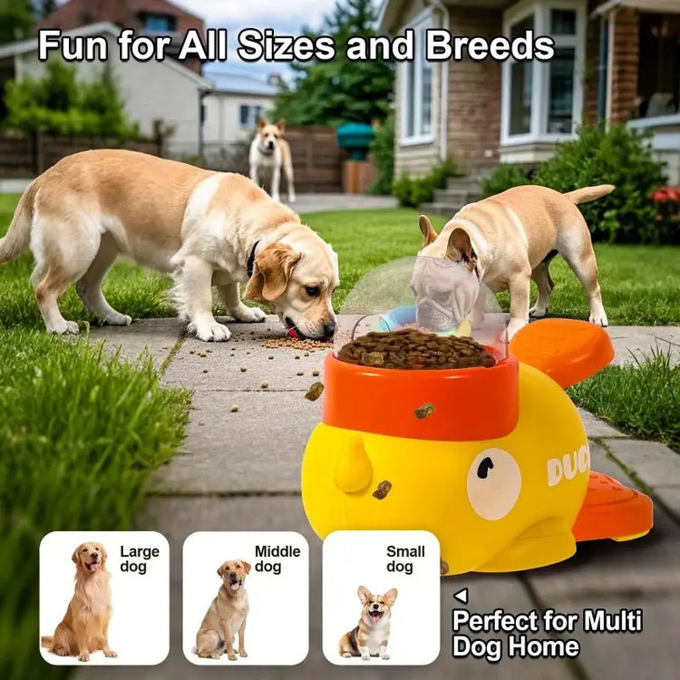 Dog Puzzle Feeder Interactive Pet Food Treat Dispenser Cartoon Duck Design Anti-slip Pet Automatic Feeder Toys for Dog