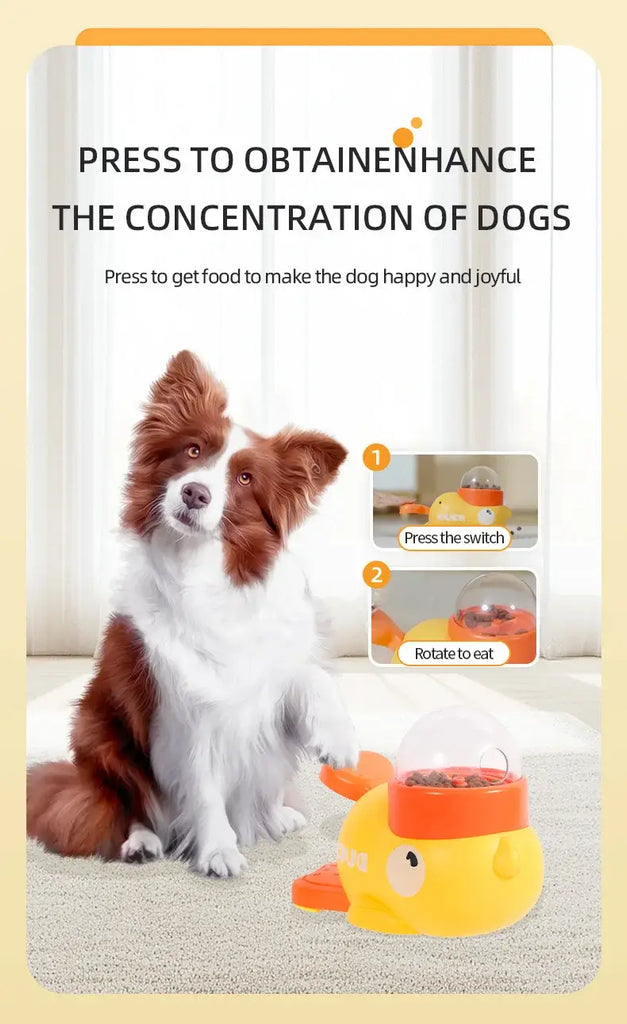 Dog Puzzle Feeder Interactive Pet Food Treat Dispenser Cartoon Duck Design Pet Snack Feeder for Dog Training Mental