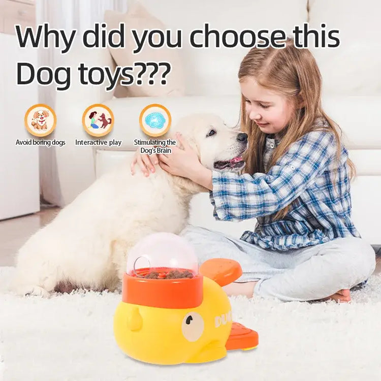 Dog Puzzle Feeder Interactive Pet Food Treat Dispenser Cartoon Duck Design Pet Snack Feeder for Dog Training Mental