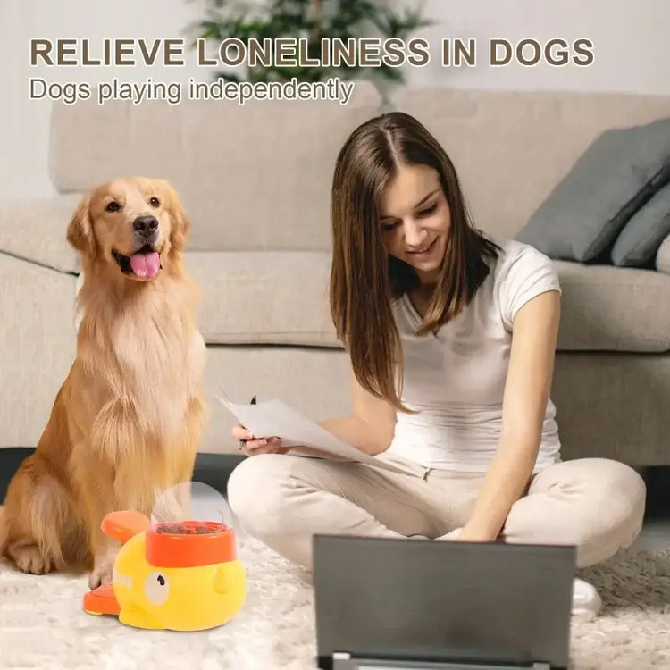 Dog Puzzle Feeder Interactive Pet Food Treat Dispenser Cartoon Duck Design Anti-slip Pet Automatic Feeder Toys for Dog