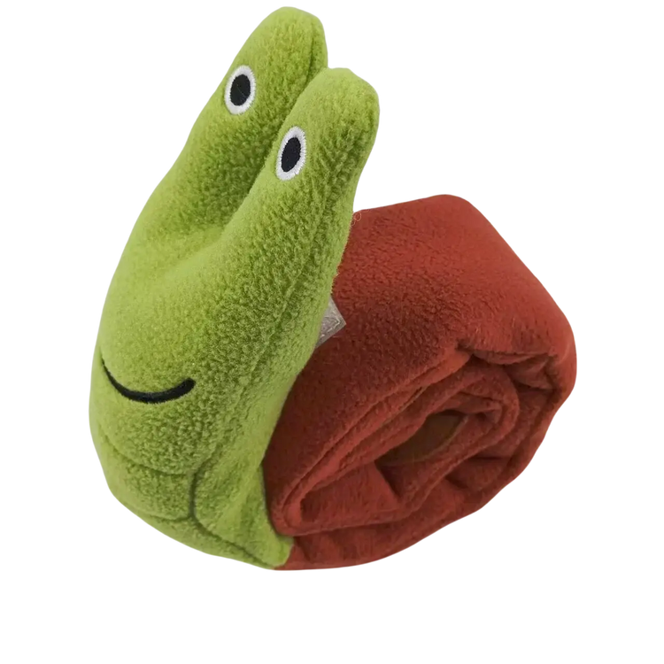 Dog Puzzle Feeder Interactive Toy Indestructible Plush Sound Squeak Puppy Toys For Resistant Foldable Snail Dogs Pet