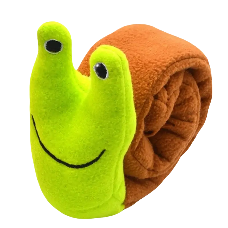 Dog Puzzle Feeder Interactive Toy Indestructible Plush Sound Squeak Puppy Toys For Resistant Foldable Snail Dogs Pet