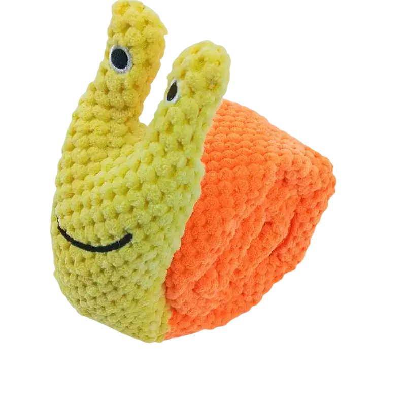 Dog Puzzle Feeder Interactive Toy Indestructible Plush Sound Squeak Puppy Toys For Resistant Foldable Snail Dogs Pet