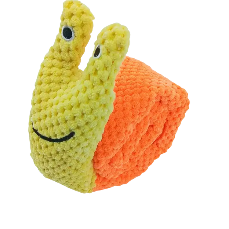 Dog Puzzle Feeder Interactive Toy Indestructible Plush Sound Squeak Puppy Toys For Resistant Foldable Snail Dogs Pet