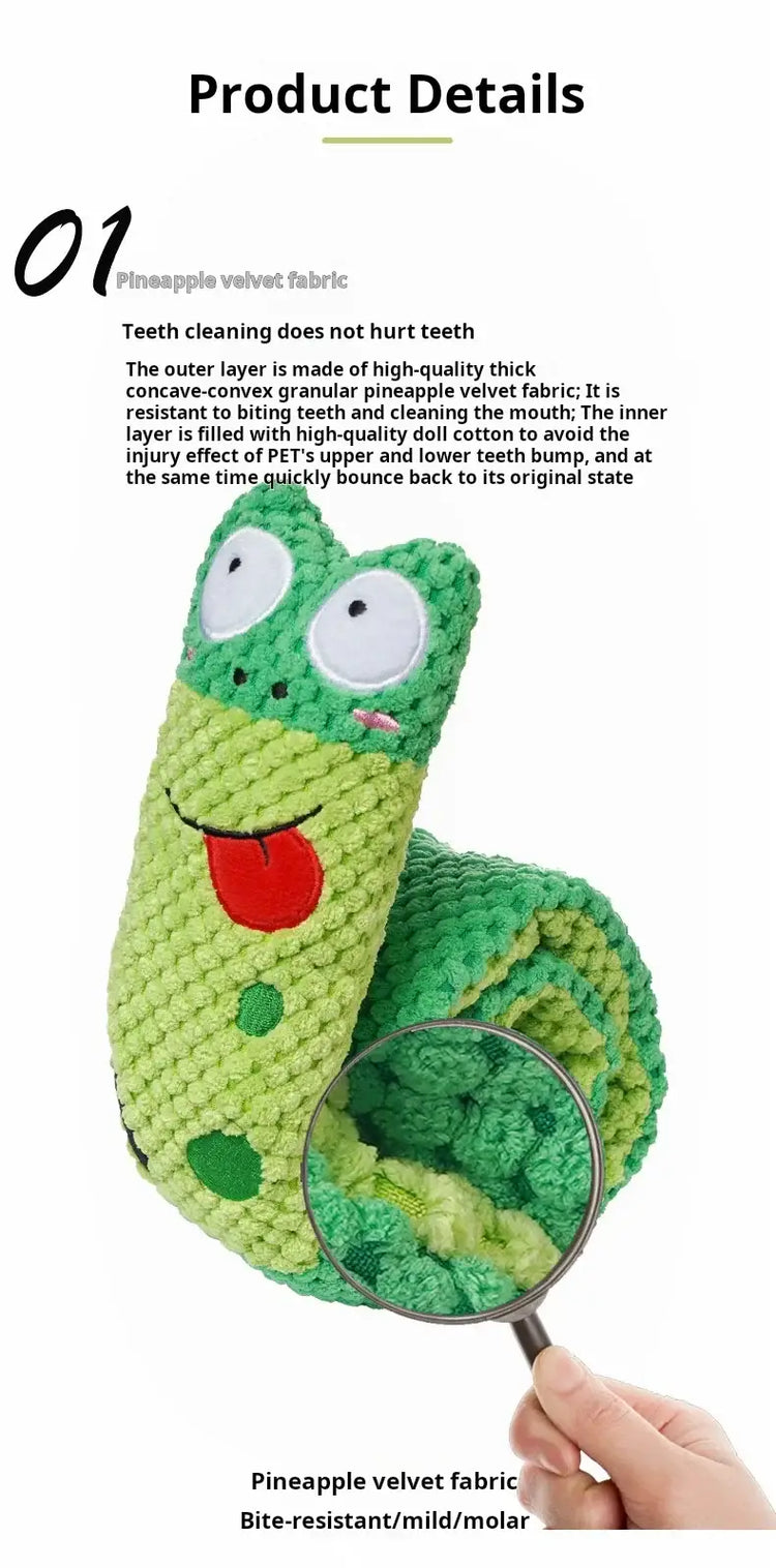 Dog Puzzle Feeder Interactive Toy Indestructible Plush Sound Squeak Puppy Toys For Resistant Foldable Snail Dogs Pet