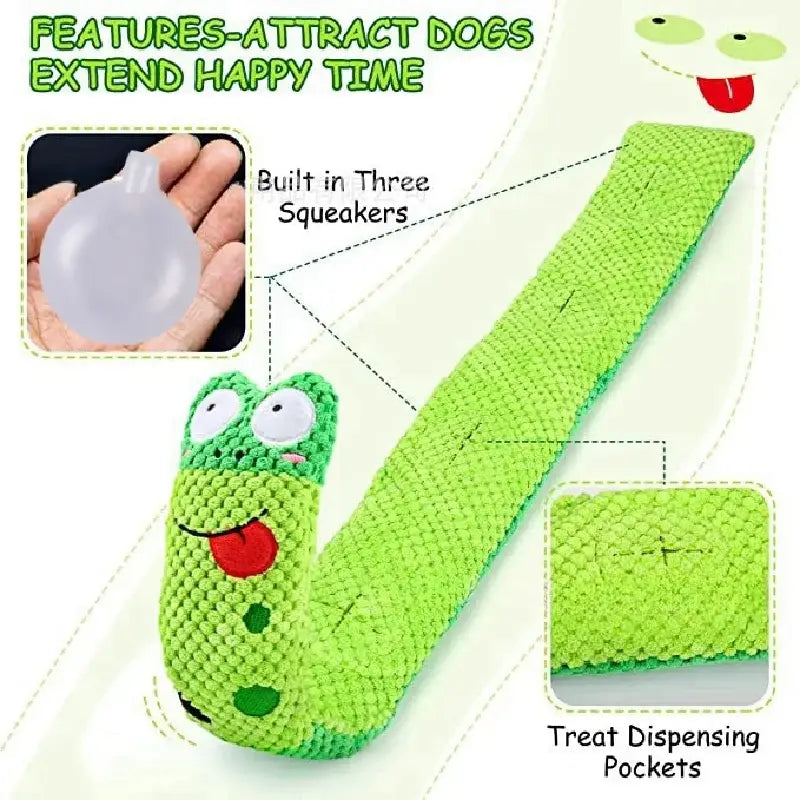 Dog Puzzle Feeder Interactive Toy Indestructible Plush Sound Squeak Puppy Toys For Resistant Foldable Snail Dogs Pet