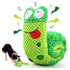 Dog Puzzle Feeder Interactive Toy Indestructible Plush Sound Squeak Puppy Toys For Resistant Foldable Snail Dogs Pet