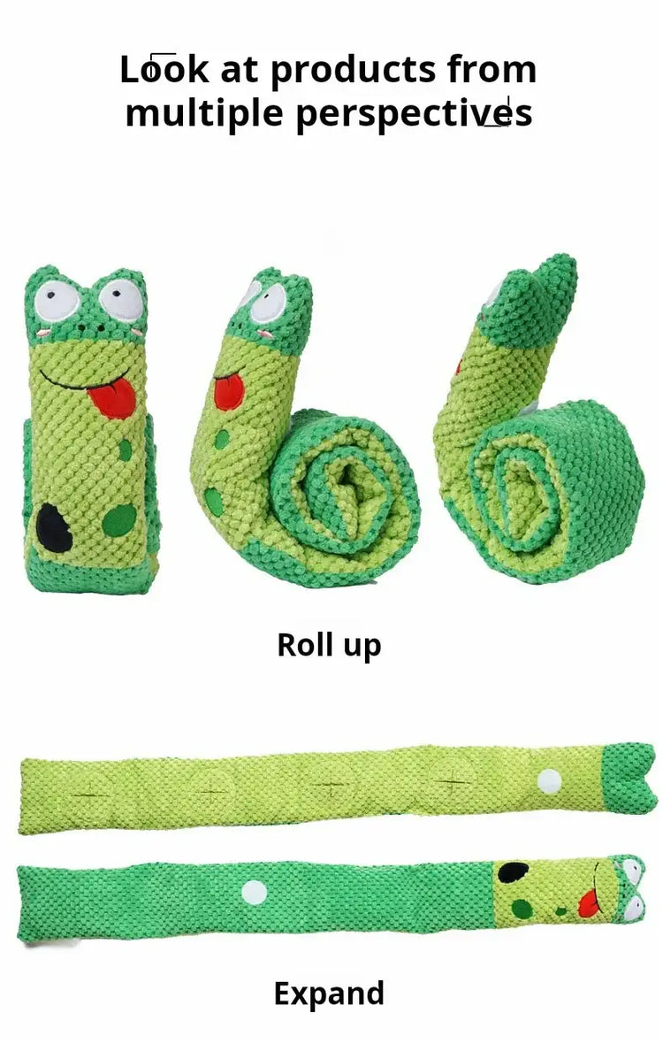 Dog Puzzle Feeder Interactive Toy Indestructible Plush Sound Squeak Puppy Toys For Resistant Foldable Snail Dogs Pet