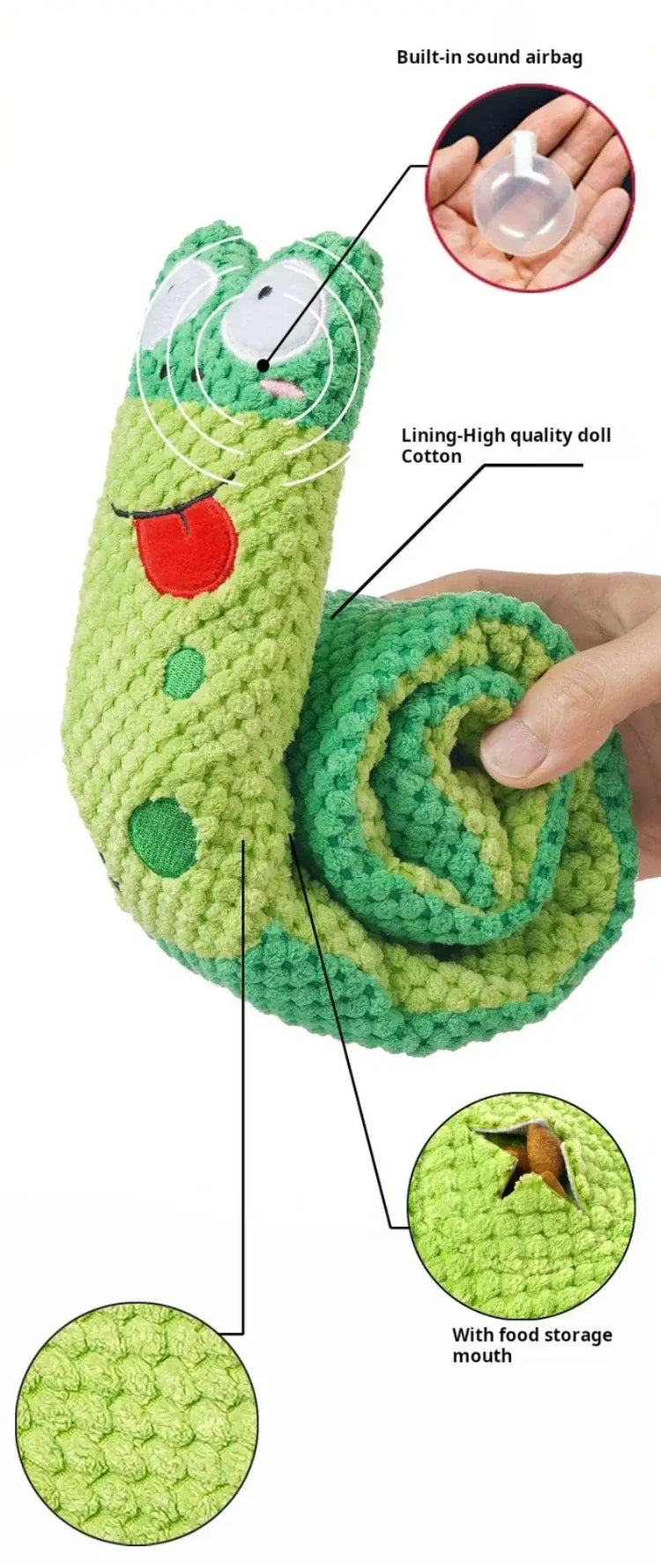 Dog Puzzle Feeder Interactive Toy Indestructible Plush Sound Squeak Puppy Toys For Resistant Foldable Snail Dogs Pet