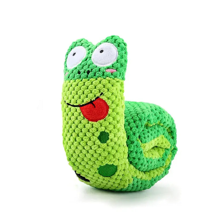 Dog Puzzle Feeder Interactive Toy Indestructible Plush Sound Squeak Puppy Toys For Resistant Foldable Snail Dogs Pet
