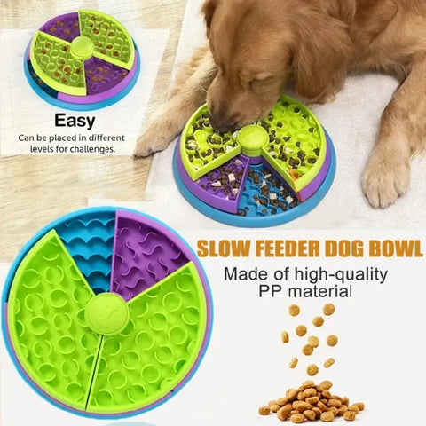 Dog Puzzle Slow Feeder Interactive Enrichment Dog Toys Layers Detachable Slow Eating Dog Bowl Anti-anxiety Dog Feeder