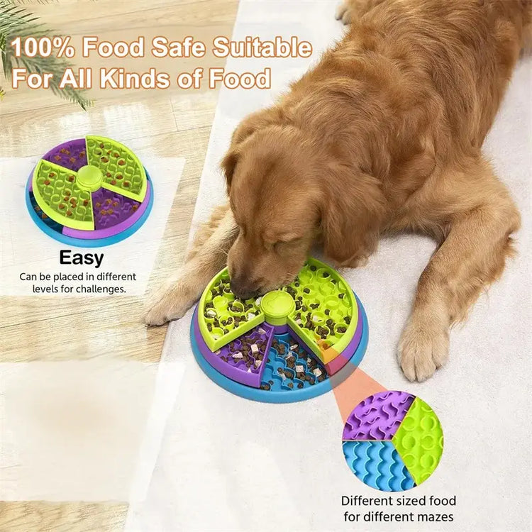 Dog Puzzle Slow Feeder Interactive Enrichment Dog Toys Layers Detachable Slow Eating Dog Bowl Anti-anxiety Dog Feeder