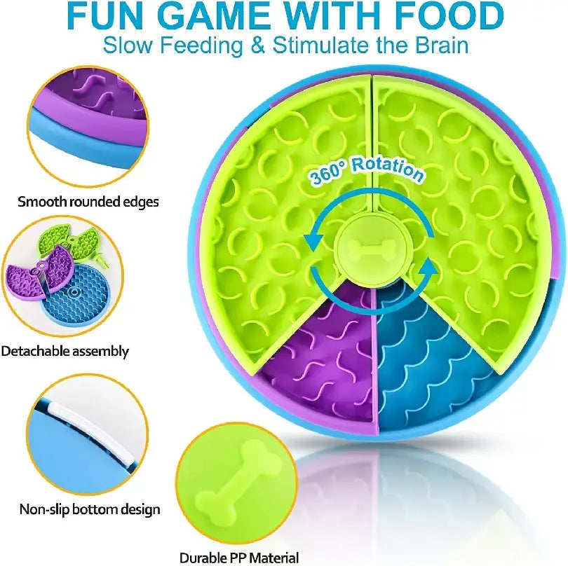 Dog Puzzle Slow Feeder Interactive Enrichment Dog Toys Layers Detachable Slow Eating Dog Bowl Anti-anxiety Dog Feeder