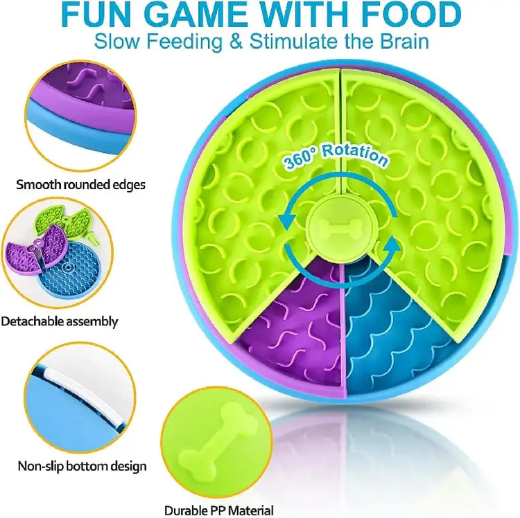 Dog Puzzle Slow Feeder Interactive Enrichment Dog Toys Layers Detachable Slow Eating Dog Bowl Anti-anxiety Dog Feeder