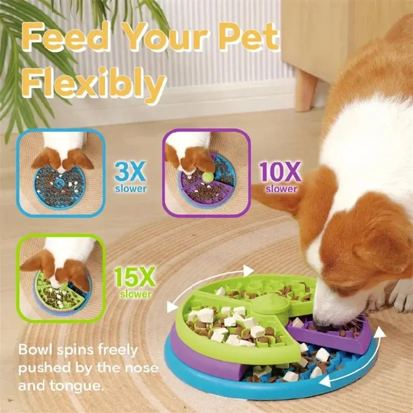 Dog Puzzle Slow Feeder Interactive Enrichment Dog Toys Layers Detachable Slow Eating Dog Bowl Anti-anxiety Dog Feeder