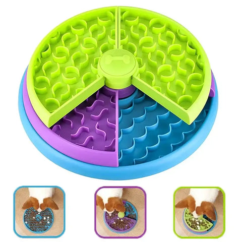 Dog Puzzle Slow Feeder Interactive Dog Puzzle Game 3 Layers Detachable Slow Eating Dog Bowl Anti-anxiety Dog Feeder