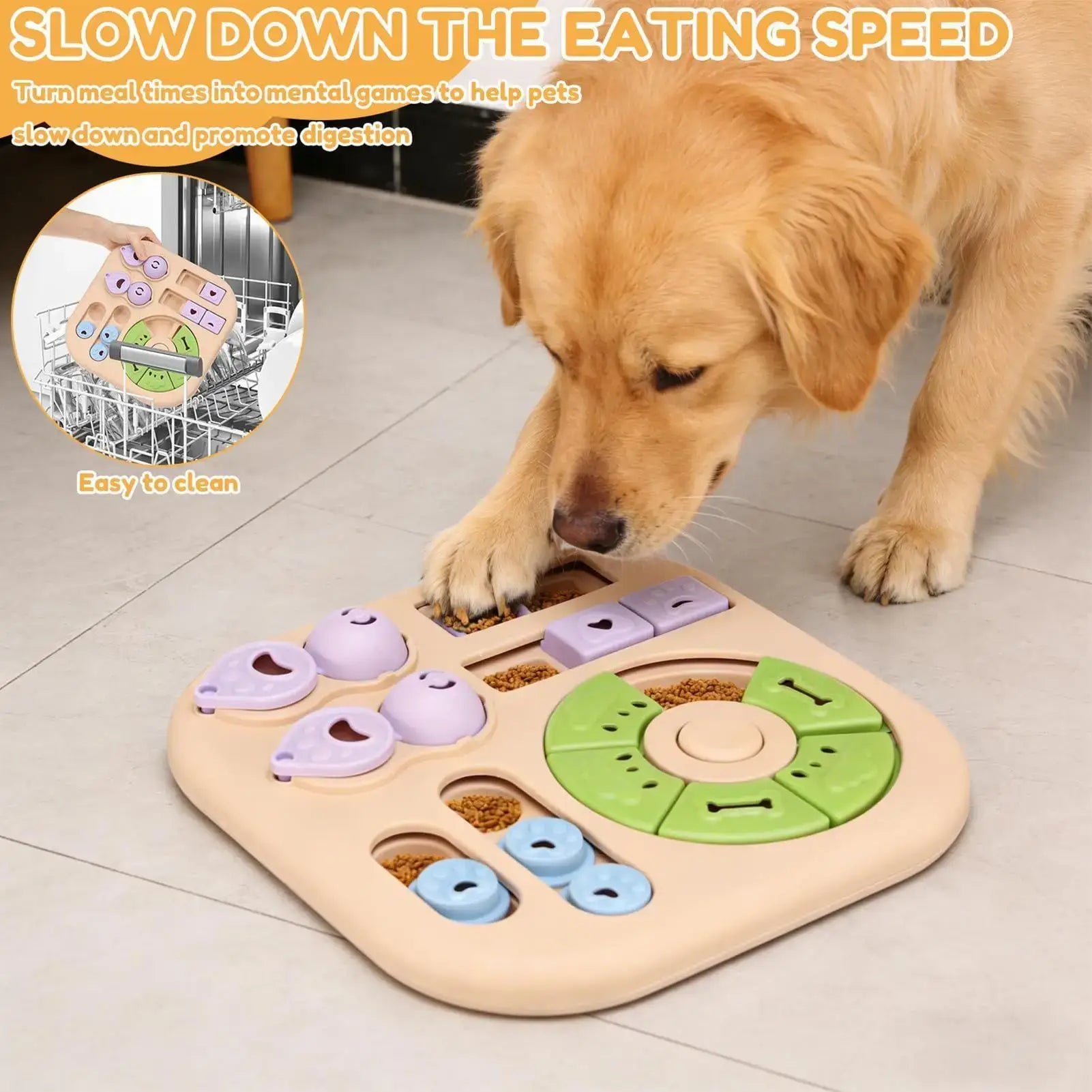 Dog Puzzle Toys Slow Feeder Interactive Increase Puppy Food Dispenser Slowly Eating NonSlip Bowl Pet Cat Dogs Training