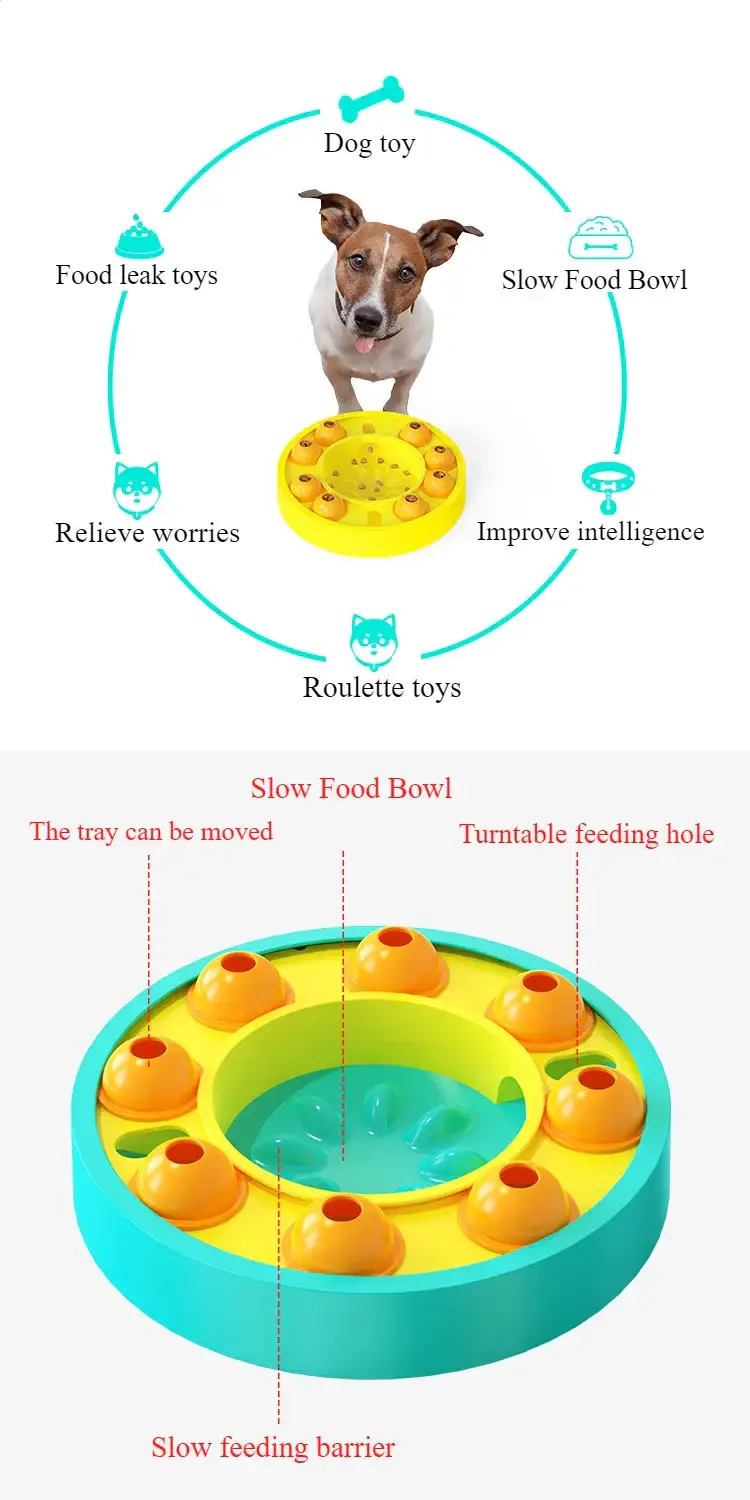 Dog Puzzle Toys Slow Feeder Interactive Dog Toys Treat Dispenser For IQ Training Treat Dispenser For Large Dogs Dog