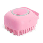 Dog Shampoo Brush Soft Silicone Pet Bath Massage Gloves Brush for Dog Cat Bathing Hair Pet Accessories - Pink