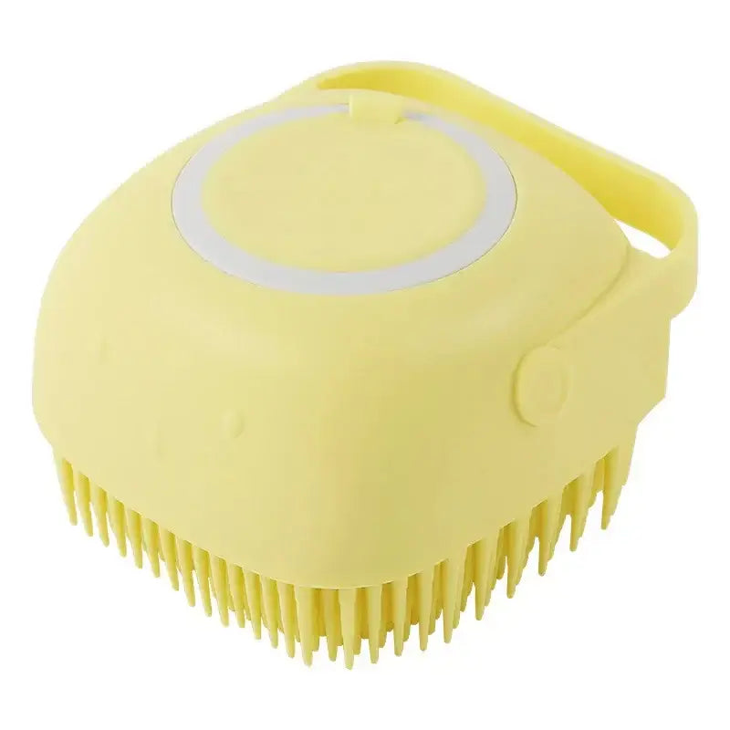 Dog Shampoo Brush Soft Silicone Pet Bath Massage Gloves Brush for Dog Cat Bathing Hair Pet Accessories - YELLOW