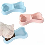 Double Pet Bowls Bone Shape Cute Dog Cat Food Water Dishes Durable Anti-Slip Feeder for Puppy Kitten