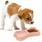 Double Pet Bowls Bone Shape Cute Dog Cat Food Water Dishes Durable Anti-Slip Feeder for Puppy Kitten