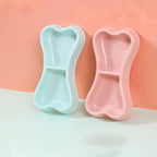Double Pet Bowls Bone Shape Cute Dog Cat Food Water Dishes Durable Anti-Slip Feeder for Puppy Kitten