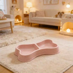 Double Pet Bowls Bone Shape Cute Dog Cat Food Water Dishes Durable Anti-Slip Feeder for Puppy Kitten