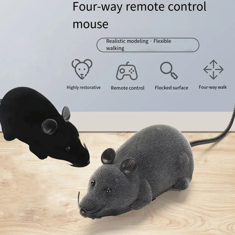 Electronic Cat Toy Convenient And Portable Interactive Play For Pets Realistic Appearance RC Cat Toy - Grey / One size