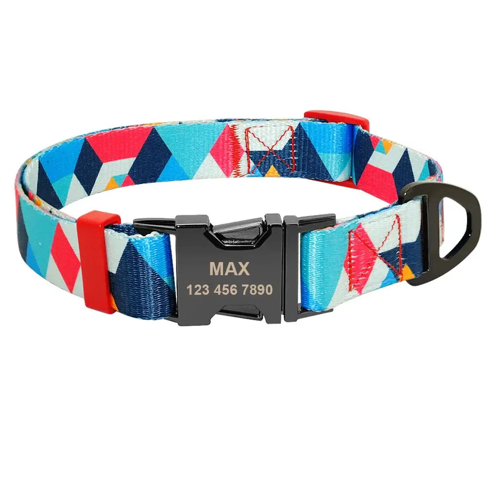 Ensemble collier et laisse en nylon pour chien - 112 blue / M