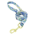 Ensemble collier et laisse personnalisés pour chien - Blue leash / M