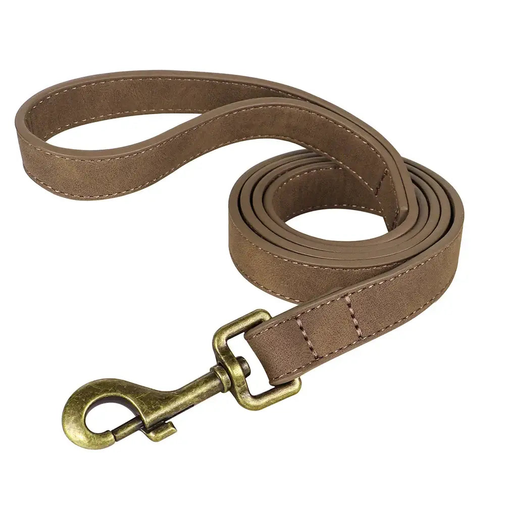 Ensemble collier et laisse personnalisés pour chien - Coffee Leash / M