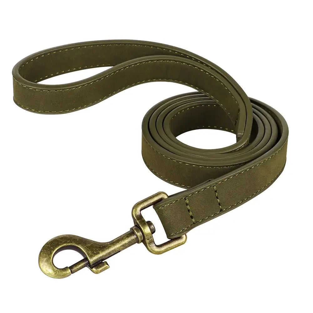 Ensemble collier et laisse personnalisés pour chien - Deep Green Leash / XS（old）