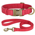 Ensemble collier et laisse personnalisés pour chien - Red Set / XS（old）