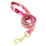 Ensemble collier et laisse personnalisés pour chien - Rose leash / L