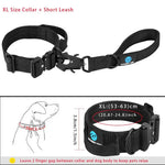Ensemble collier et laisse tactiques pour chien - Black Short -XL