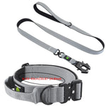 Ensemble collier et laisse tactiques pour chien - Grey Long-XL