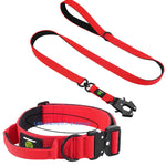 Ensemble collier et laisse tactiques pour chien - Red Long-L