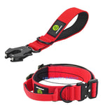 Ensemble collier et laisse tactiques pour chien - Red Short -L