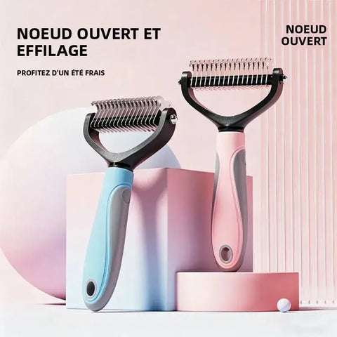 Ergonomic Home Use Durable Pet Fur Knot Cutter 2 Sided Comb Dog Cat Grooming Hair Remover Puppy Shedding Trimmer