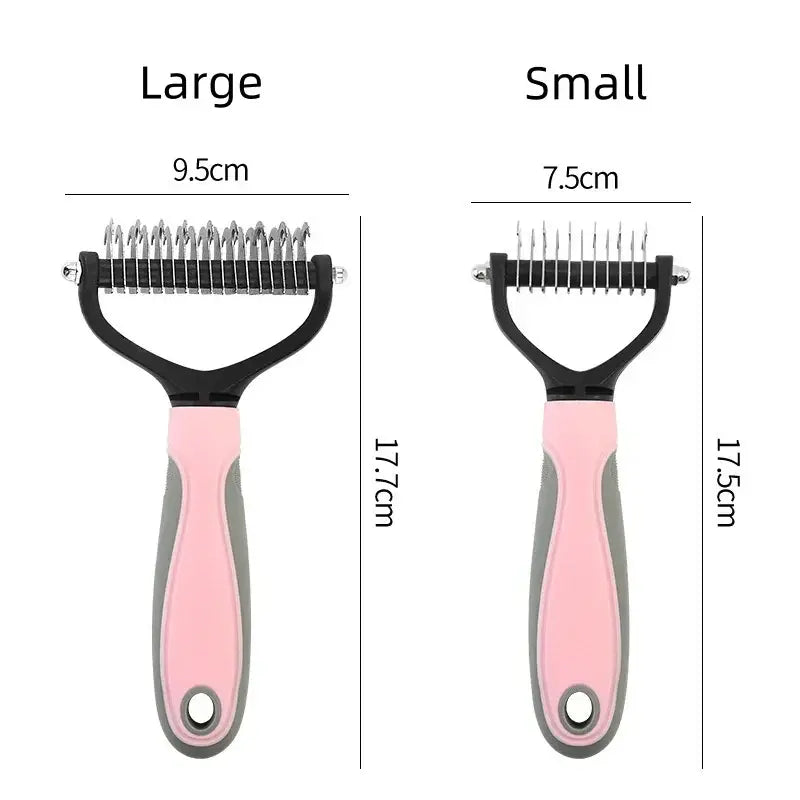 Ergonomic Home Use Durable Pet Fur Knot Cutter 2 Sided Comb Dog Cat Grooming Hair Remover Puppy Shedding Trimmer