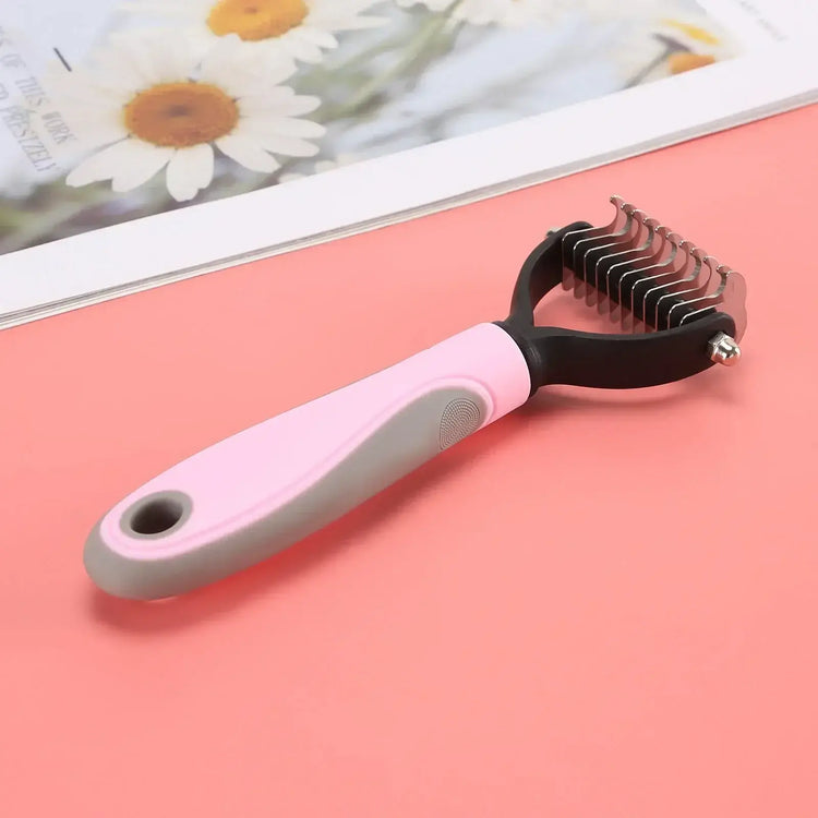 Ergonomic Home Use Durable Pet Fur Knot Cutter 2 Sided Comb Dog Cat Grooming Hair Remover Puppy Shedding Trimmer