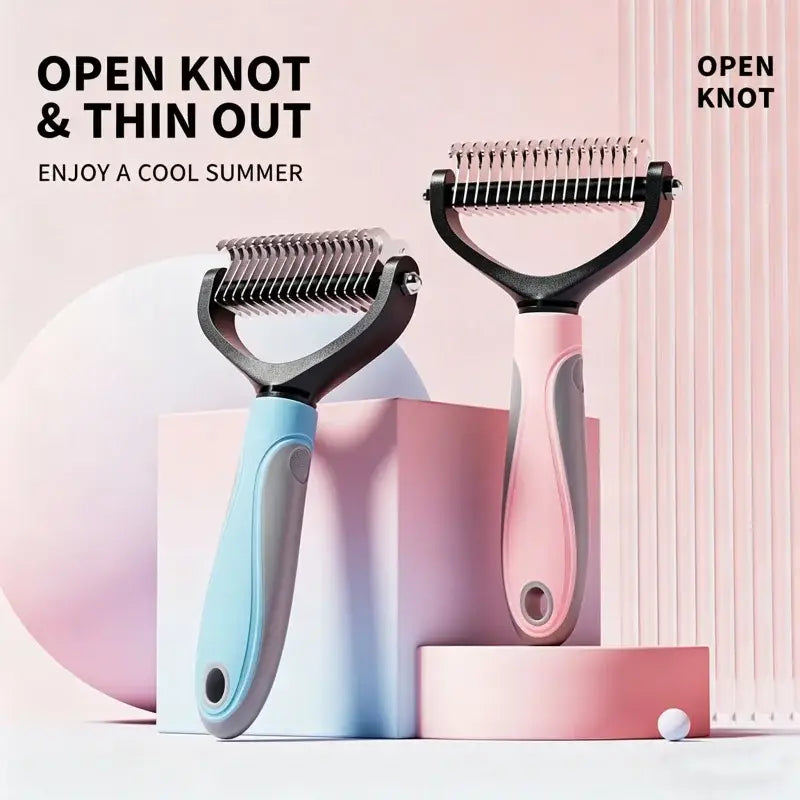 Ergonomic Home Use Durable Pet Fur Knot Cutter 2 Sided Comb Dog Cat Grooming Hair Remover Puppy Shedding Trimmer