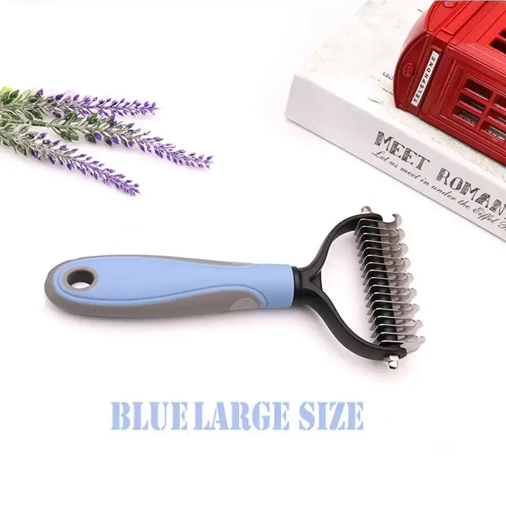 Ergonomic Home Use Durable Pet Fur Knot Cutter 2 Sided Comb Dog Cat Grooming Hair Remover Puppy Shedding Trimmer