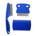 Flea Comb Cat Grooming Comb Set 3 Pcs/set Removes Mucus and Crust Small Lice Flea Combs Cats Supplies Pet Comb - Blue
