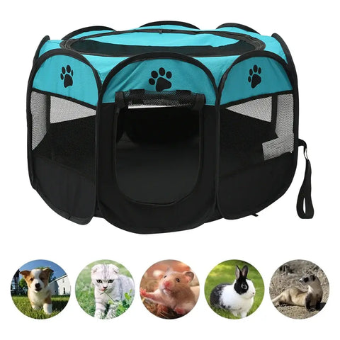Folding Pet Tent Dog House Camping Accessories Pet Cage Octagonal Cage Fence Outdoor Big Dogs For Cat Tent Playpen