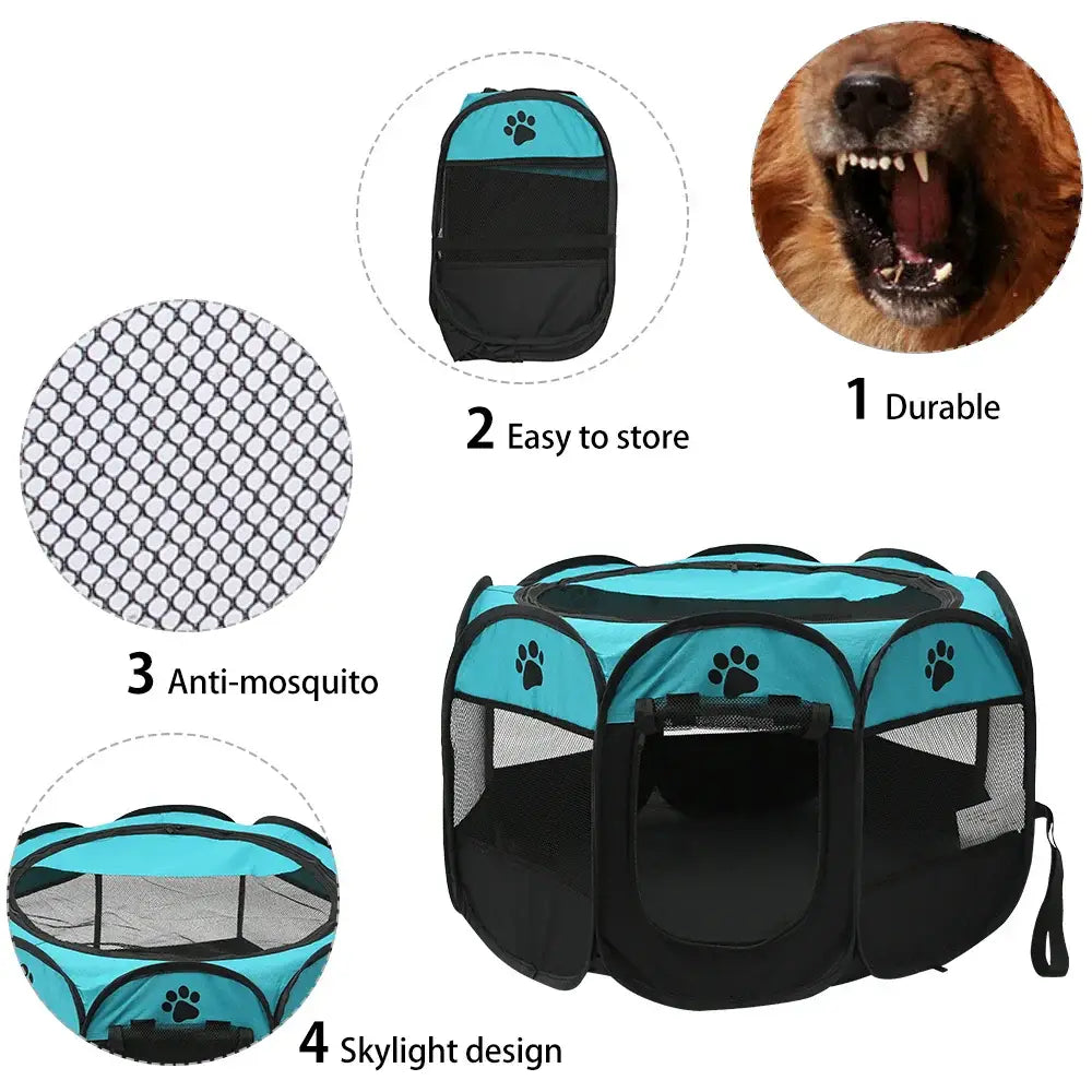 Folding Pet Tent Dog House Camping Accessories Pet Cage Octagonal Cage Fence Outdoor Big Dogs For Cat Tent Playpen