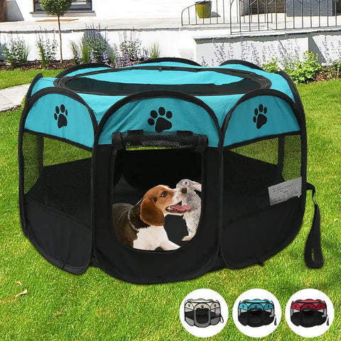 Folding Pet Tent Dog House Camping Accessories Pet Cage Octagonal Cage Fence Outdoor Big Dogs For Cat Tent Playpen