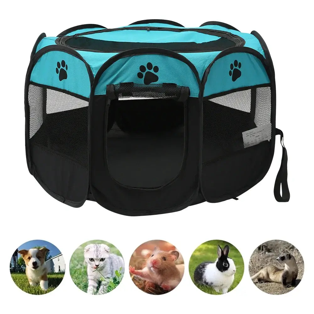 Folding Pet Tent Dog House Camping Accessories Pet Cage Octagonal Cage Fence Outdoor Big Dogs For Cat Tent Playpen